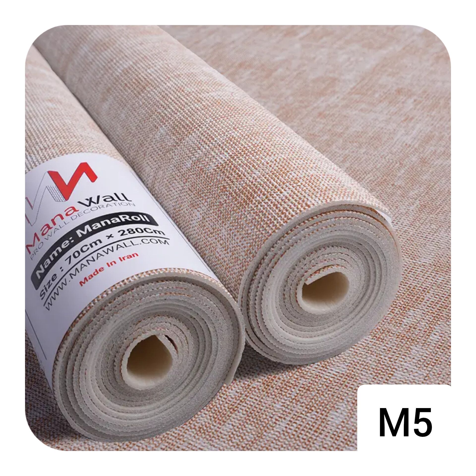 دیوار پوش فومی رولی طرح کتان کرم تیره کد m5