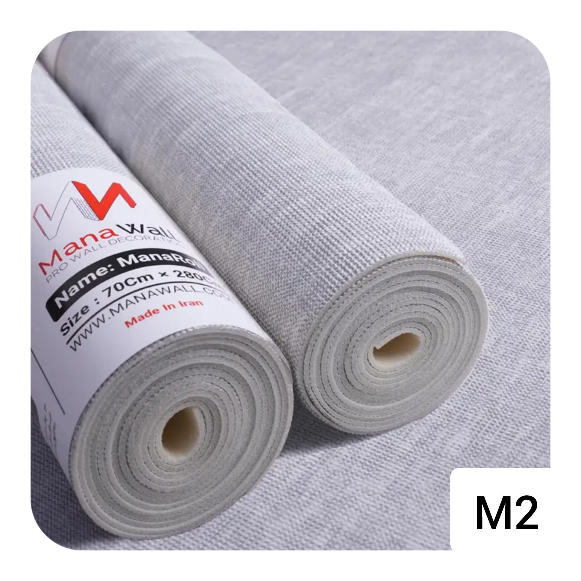 دیوار پوش فومی رولی طرح کتان طوسی روشن m2